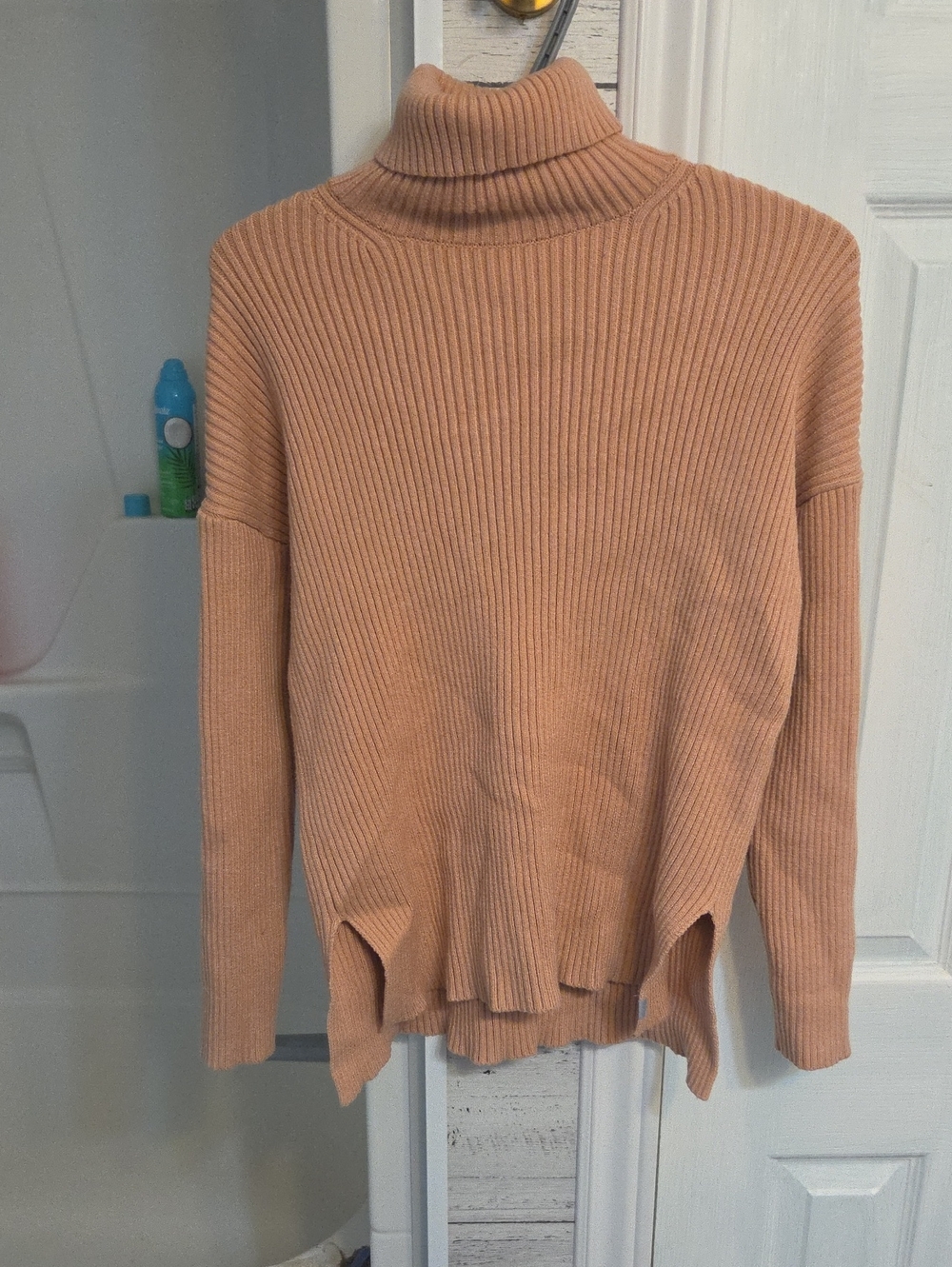 Friday FWD Turtle Neck Split Hem Top